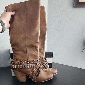 Not Rated Brown Knee-High Boots - Sz 8